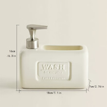 (Rectangle) 1pc European Retro Cream Ceramic Lotion Bottle - Press-Type Dispenser, Large Capacity Bathroom Storage, & Fixed Mount,
