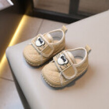 (Khaki,14)Unisex Baby Learning Shoes With Easy Fastenings And Comfortable Design Kids For