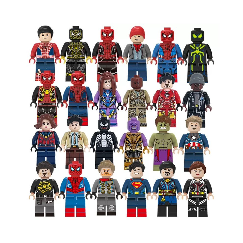 Xurikcoo (Style D 16Pcs) Marvel Avengers Super Hero Comic Mini Figures Dc Minifigure Gift Fits Lego