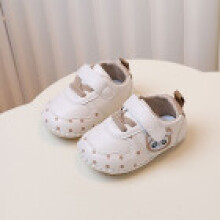 (Khaki,14)Infant Prewalker Shoes With Cartoon Design Synthetic Leather For Babies Learning To Walk