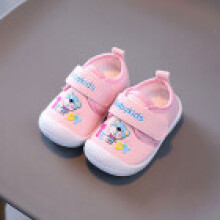(Pink,18)Toddler Baby Walking Shoes With Cartoon Design Cotton Fabric For Infant Boys Girls