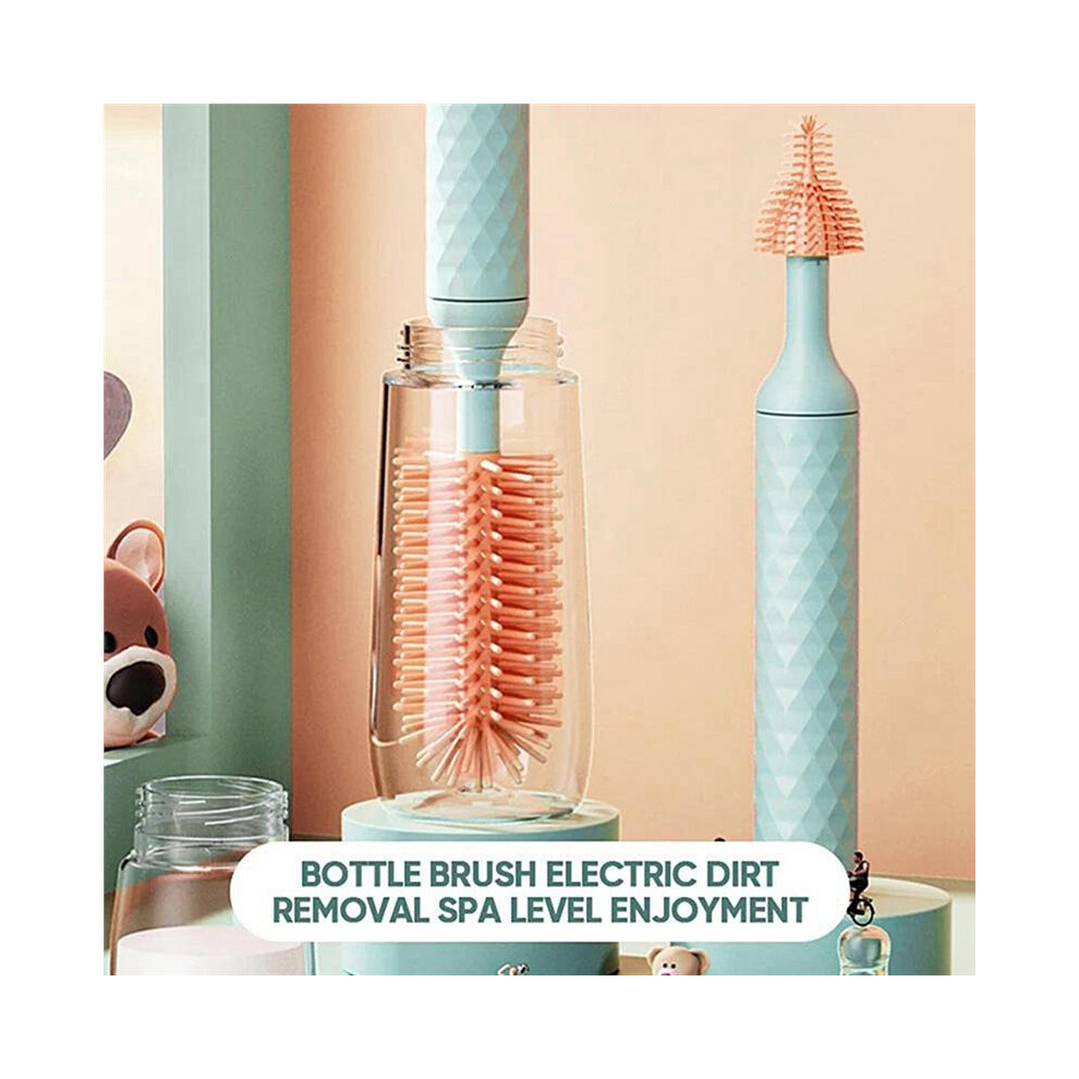 Tlily Electric Silicone Bottle Brush 360 Degree Rotating Baby Pacifier Cup Pacifier Cleaning Brush Set For Cleaning Bottles