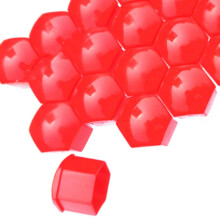 Red Hub Nut Covers 20PCS ABS Plastic