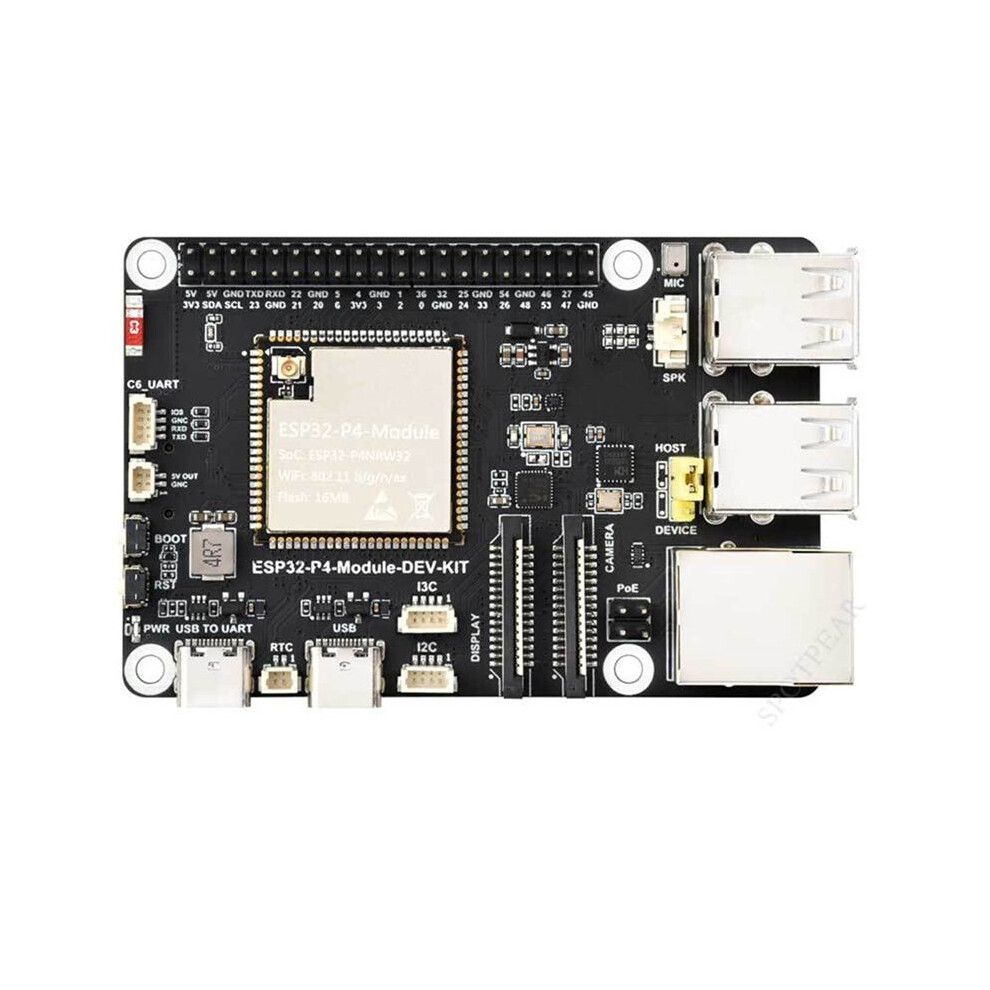 Esp32-P4 Esp32-C6 Development Board Risc-V Wifi6 Mipi Csi Module For Display /Rj45 Ethernet /Mic /Audio 4711989210996