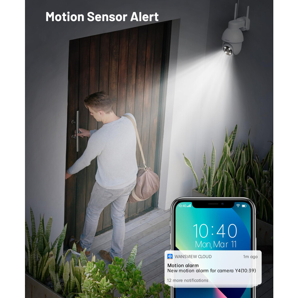 Galayou 2K Security Camera Outdoor, 360 Cctv Camera, Home Security Wifi Camera With Color Night Vision, Pan-Tilt View, App Notification, 2-Way Audio 5004188308854