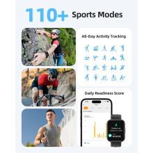 Parsonver Smart Watch for Men Women, 5ATM Waterproof for Swimming, Fitness Activity Tracker 100+ Sport Modes, Heart Rate/Sleep/SpO2/Steps Monitor, 1.