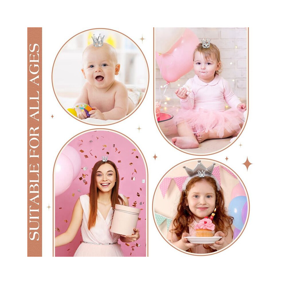 12Pcs Crown Cake Topper  Baby Crown Queen Crown Small Princess Headpiece Cake Decoration for Baby Shower Decor