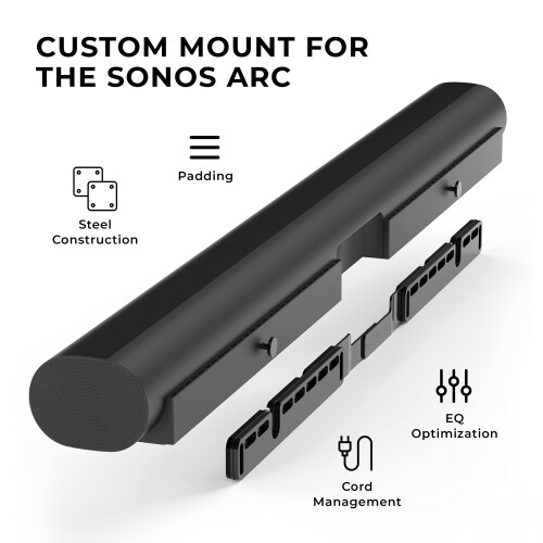 HumanCentric Wall Mount for Sonos Arc & Arc Ultra Sound Bar - Black 1