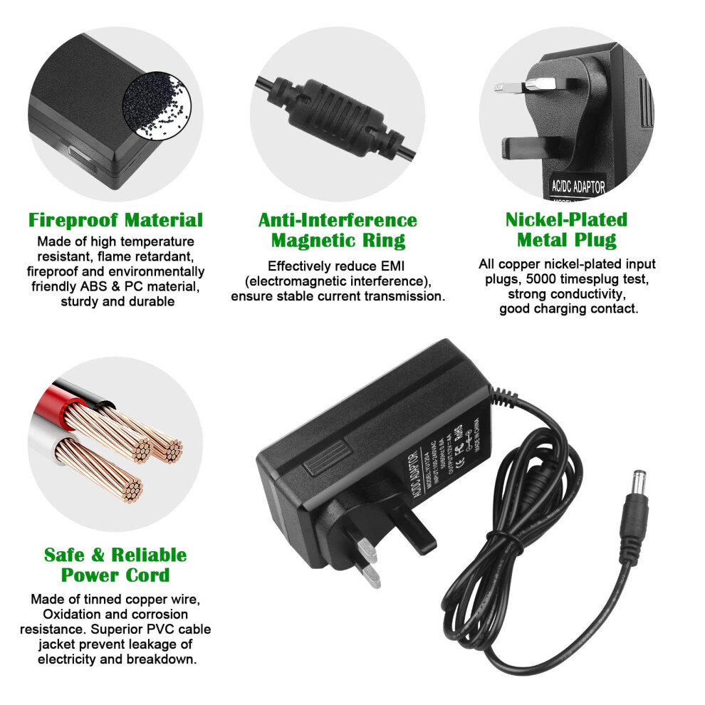 12V 4A Power Supply Uk, Letaoxing Ac 100-240V To Dc 12 Volt Converter 48W Transformers 5.5Mm X 2.5Mm Wall Plug 12V/4A For Led Strip Lights Cctv Camer 5008910789195