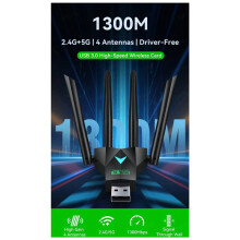 2X New 1300Mbps WiFi USB Adapter Dual Band 2.4G/5Ghz Wi-Fi Dongle USB3.0 High Speed 802.11AC 4-Antenna Wireless Receiver