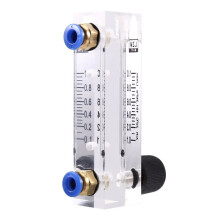 3X 4T 0.1-1L/MIN Acrylic Variable Area Flow Meter Adjustable Panel Mount Gas Rotameter Air Flow Rate Controller