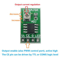 4X 3.3V 3.7V 5V LED Driver 30-1500MA Module Réglable à Courant Constant Carte de Commande PWM pour USB 18650 Li-Ion