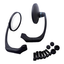 1 Pair 10mm Motorcycle Chrome Round Bar End Scooter Accessories Rearview Side Mirror Adjustable for Cafe Racer A
