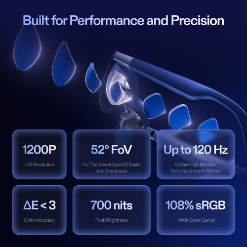 XREAL 1S AR Glasses, 500" Virtual Screen, Powered by X1 Chip, Native 3DoF 2