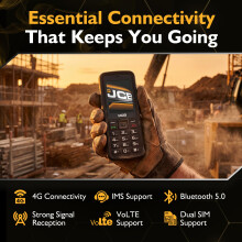 JCB - Tradesman 2F - Rugged Mobile Phone – Floating Phone, IP69K Waterproof, MIL-STD-810H Drop Tested, 4G Dual SIM, Glove-Friendly Large Buttons, To