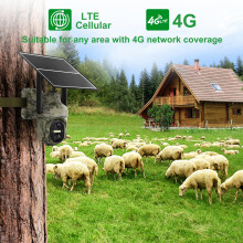 Lemnoi 4G LTE Solar Security Camera No WiFi Needed, Camouflage Wildlife Camera with Pre-installed SIM Card, 2K Night Vision, Motion Detection, 360 V