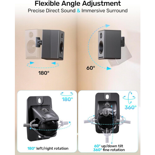 Etour Speaker Wall Mount Universal Satellite Rear Surround Sound 2