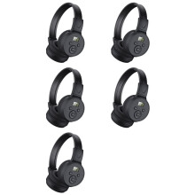 5X Auriculares de Radio FM Inalámbricos Portátiles, Receptor de Auriculares de Radio FM Recargable para Reuniones, Trabajos Diarios, Senderismo,