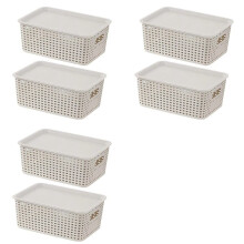 6X Stackable Storage Baskets Portable Stackable Closet Organizer Kitchen Organization Supplies Playroom Bins Home