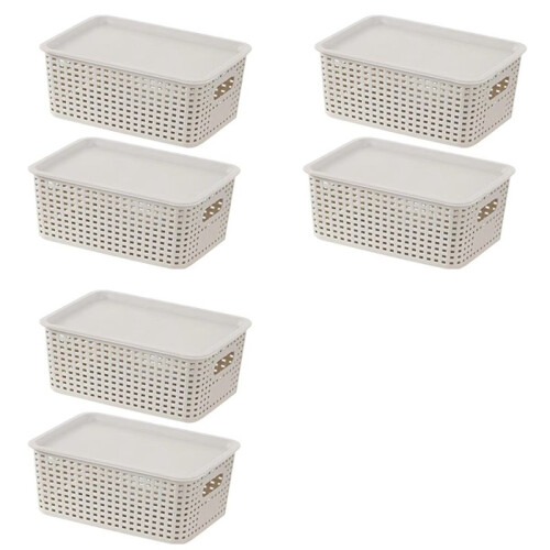6X Stackable Storage Baskets Portable Stackable Closet Organizer Kitchen Organization Supplies Playroom Bins Home