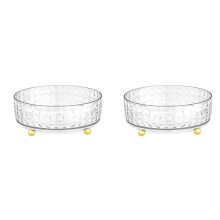 2X Rotating Perfume Organizer Stand, 360 Clear Makeup Skincare Organizer Vanity Cosmetics Organizer Tray Storage S B