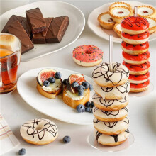 Paquet de 12 Supports à Donuts, Support à Bagels en Acrylique, Présentoir à Donuts pour Table à Dessert, Tour de Présentation de Bagels pour