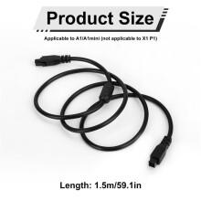 2pcs 1.5m 4Pin AMS Lite Extension Cable, Extension Cord with Magnetic Ring 3D Printer for A1/A1mini