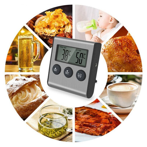 2X Kitchen Digital Thermometer BBQ Oven Meat Grill Function Heat Meter Home Baking Household Cooking Temp 2
