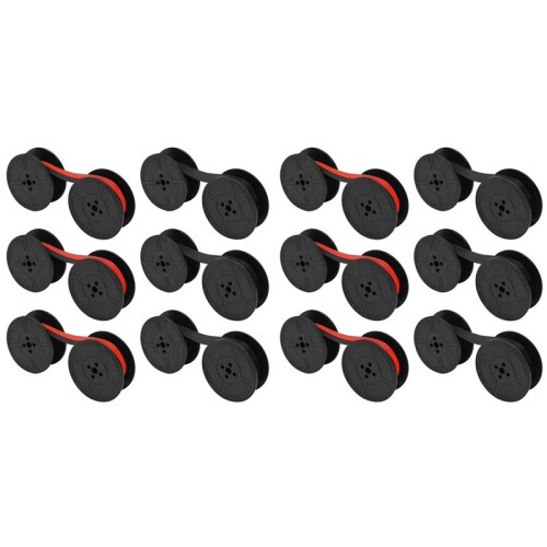 12Pcs Universal Typewriter Ribbon Twin Spool Typewriter Ribbon Replacement for Most Typewriter (Black-Red,Black) 1