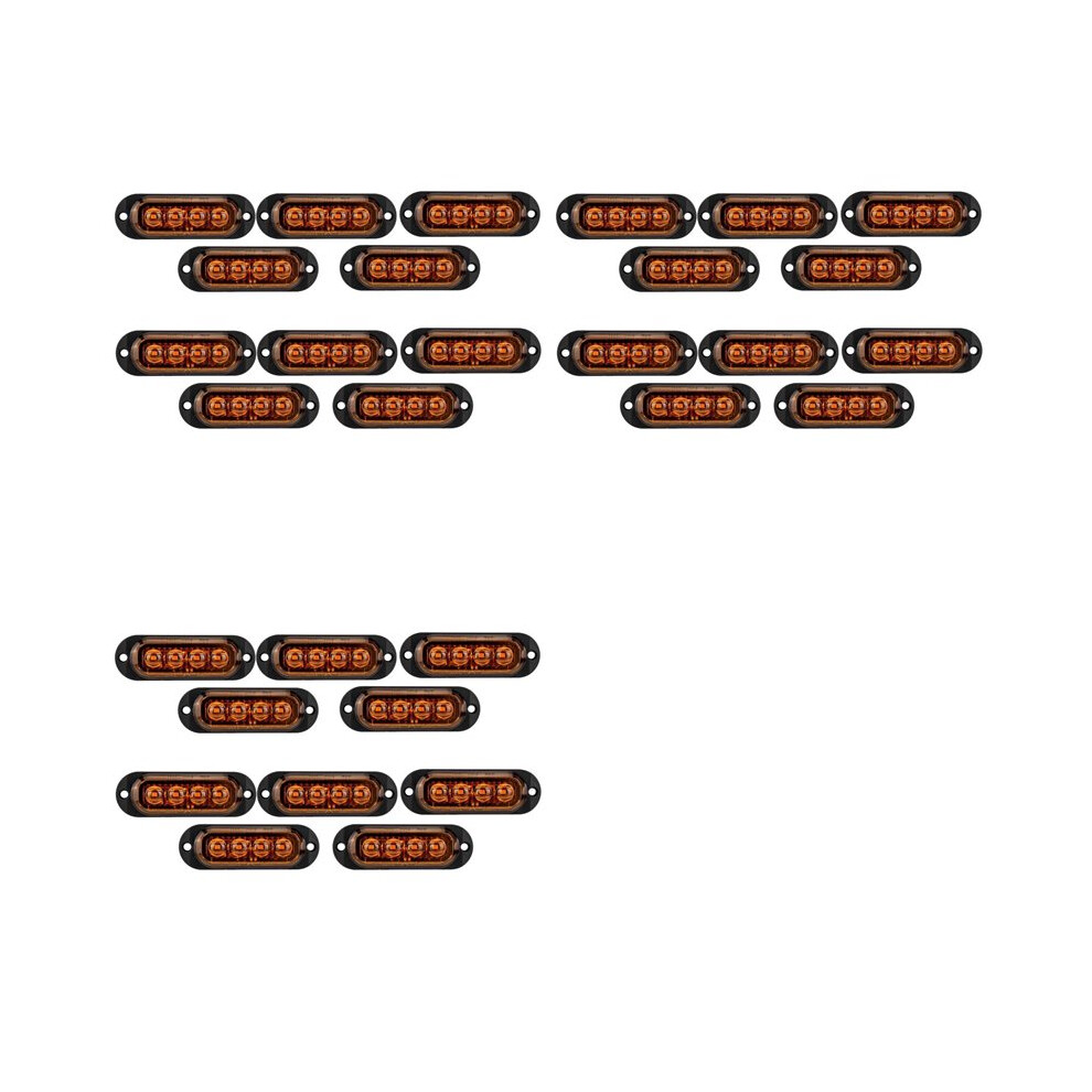30Pcs 12V-24V 4Led Car Side Lights Turn Signal Lights Side Indicator Lights Taillight For Trailers Trucks Yellow 4713782050199