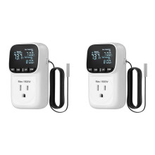 2X Digital Temperature Controller,15A/1800W Thermostat Outlet Plug,-40-210, Cyclic Timing/Countdown US Plug