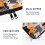 kwmobile Neoprene e-Reader Pouch Size 6" eReader - Universal eBook Sleeve Case with Zipper, Wrist Strap - Orange/Black/White 4