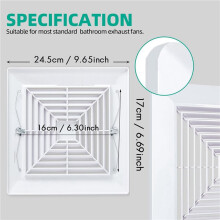10X Bathroom Exhaust Fan Cover with Springs Replacement Parts for Square Ceiling or Wall-Mount Exhaust Fan, Bathroom