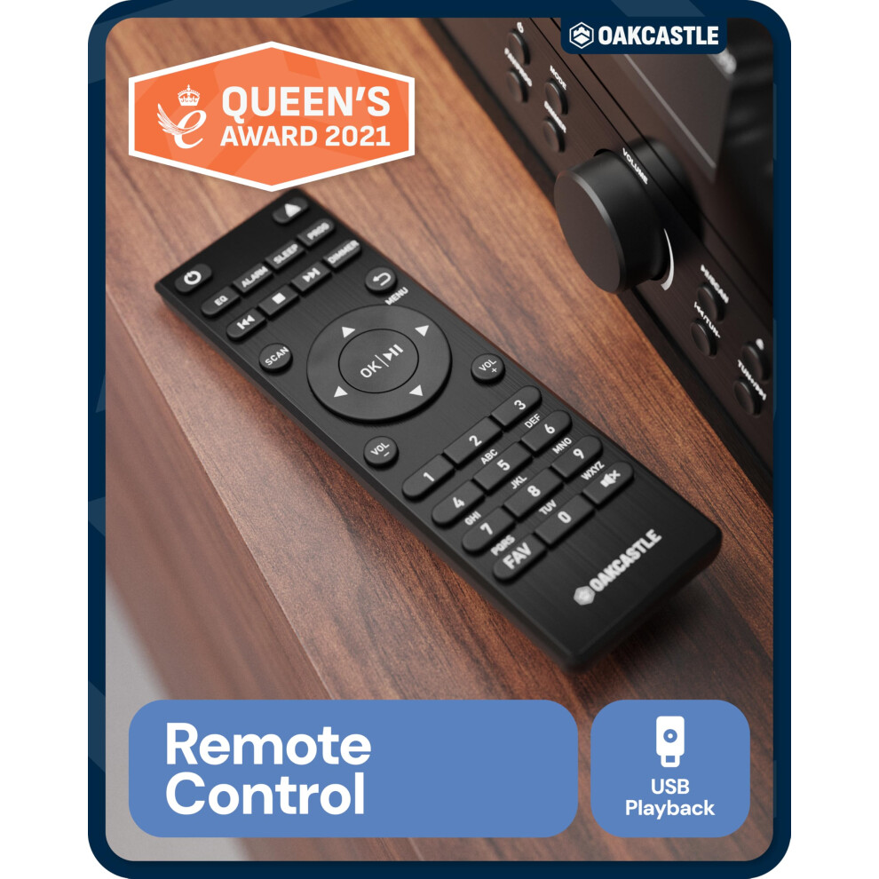 Oakcastle Dab400 Hifi System | Cd Player With Speakers | Dab & Fm Radio With Bluetooth, Usb & Aux Playback | Micro Hi-Fi Music System With Lcd Displa 5005610128545
