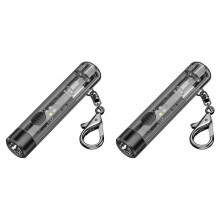 2X LED Keychain Flashlight COB Drop-Resistant Ultra Compact Keychain Light Batteries Included Rechargeable Flashlight