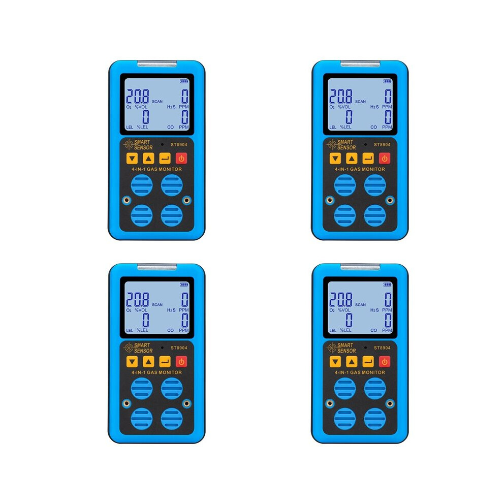 4X Sensor Gas Detector Oxygen O2 Hydrogen Sulfide H2s Carbon Monoxide Co Combustible Gas Lel Gas Meter 4713401850278