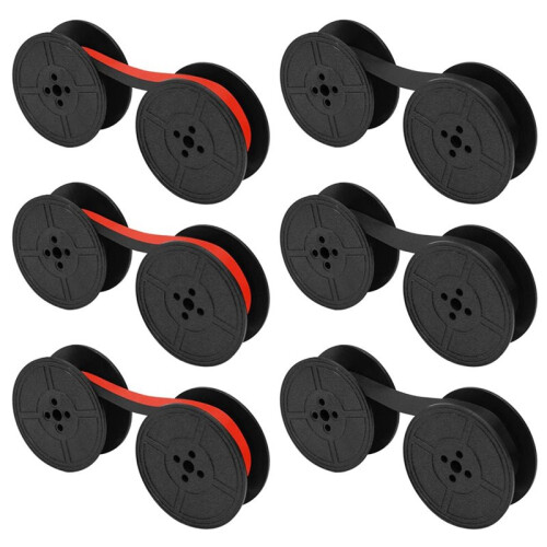 12Pcs Universal Typewriter Ribbon Twin Spool Typewriter Ribbon Replacement for Most Typewriter (Black-Red,Black) 2