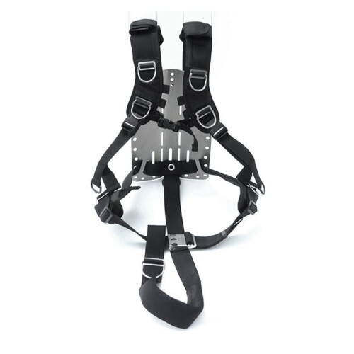 2X Scuba Diving Harness System Back Plate Diving Bracket for Snorkeling Adjustable Shoulder Straps Quick Release Buckles