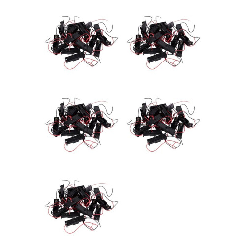 100 Pcs Black 2-Wired 1x AA Battery Case Box Holder
