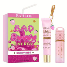 (BERRY KISS) 2 stuks - Aardbeienlipglossset - Negen smaken - Bad Bat (Energy Lip Duo), Dagelijkse make-up