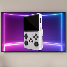 (White) Retro Arcade Handheld Game Console | Long 3500MAH Battery Life, Arkos System, USB Charging, 3.5-Inch Display, Large