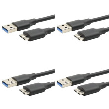 4X Cabo Adaptador de Dados USB 3.0 Tipo A para USB 3.0 Micro-B Macho para Disco Rígido Externo HDD Cabo Super Rápido