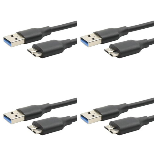 4X USB 3.0 Type A to USB3.0 Micro-B Male Data Cable Adapter Cord for External Hard Drive Disk HDD Super Speed Cable
