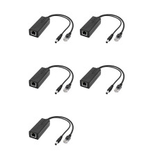 5X 48V to 5V POE Splitter Adapter Active Adaptive Separator Isolated Injector 5.5x2.1mm Port for 100M Camera
