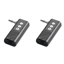2X Draadloze 5.3 Zenderontvanger 3-in-1 USB-Adapter Audio-Ontvanger -Autolader Aux voor Tv-Luidsprekers