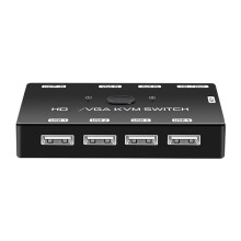 2X KVM -Compatible+VGA 4K 1080P KVM with -Compatible Port for 2 Hosts Sharing Mouse Keyboad