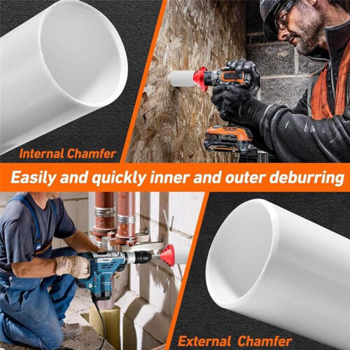 2 in 1 Deburring Tool, Inner Pipe Reamer, PVC CPVC ABS PP PE Conduit Reamer, PVC Chamfering Tool 1