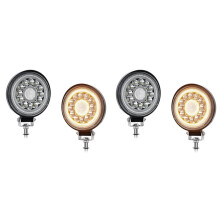 4st 4-Tums Runda LED-Offroad-Ljus, LED-Traktorarbetsljus 140W 14000lm 9-30V Off-Road-Dimljusstolpar