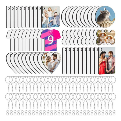 360 Pcs Sublimation Keychain Blanks,Double Sided Acrylic Rectangle Sublimation Key Chains Bulk,for DIY Keychain Crafting 2