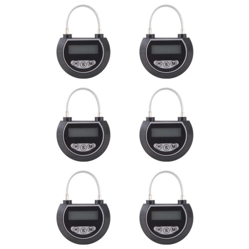 6X Elektronisk  Lock Timer Lock Container Multifunktion  Lock Bin för Leksaker Svart